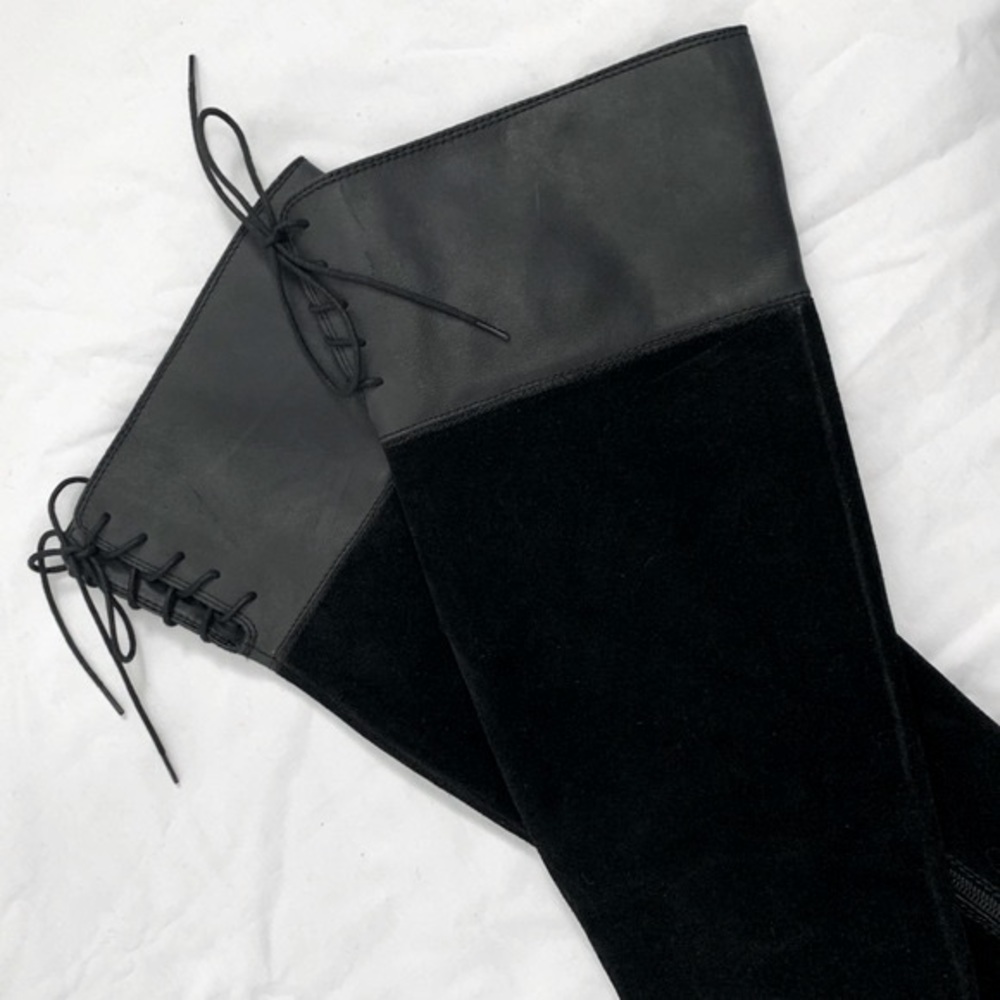 Lucky Brand Black Suede Tall Leather Boots - Picture 4 of 8
